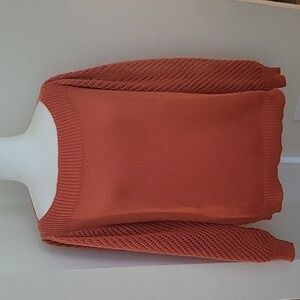 SHEIN RUST BOAT NECK PULLOVER SWEATER....MEDIUM